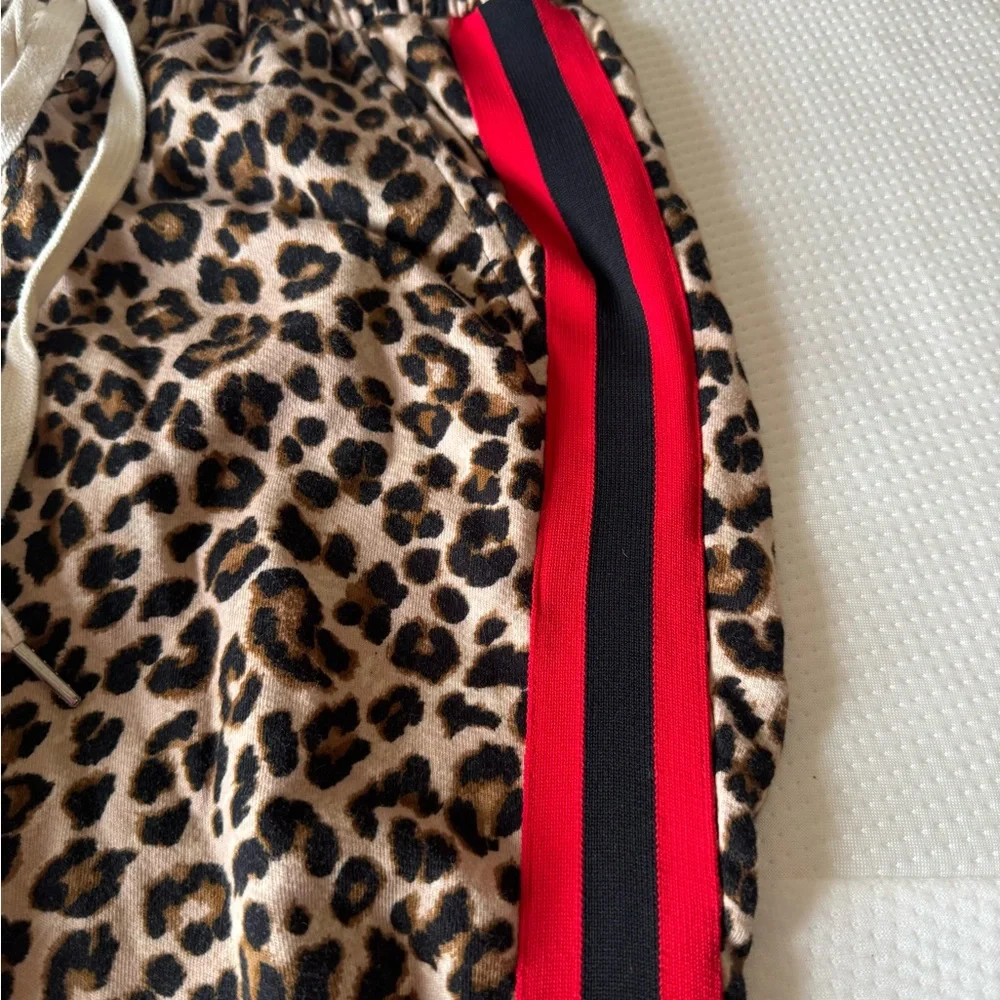 Veronica Beard Leopard Print Joggers with Red Trim - Picture 10 of 14